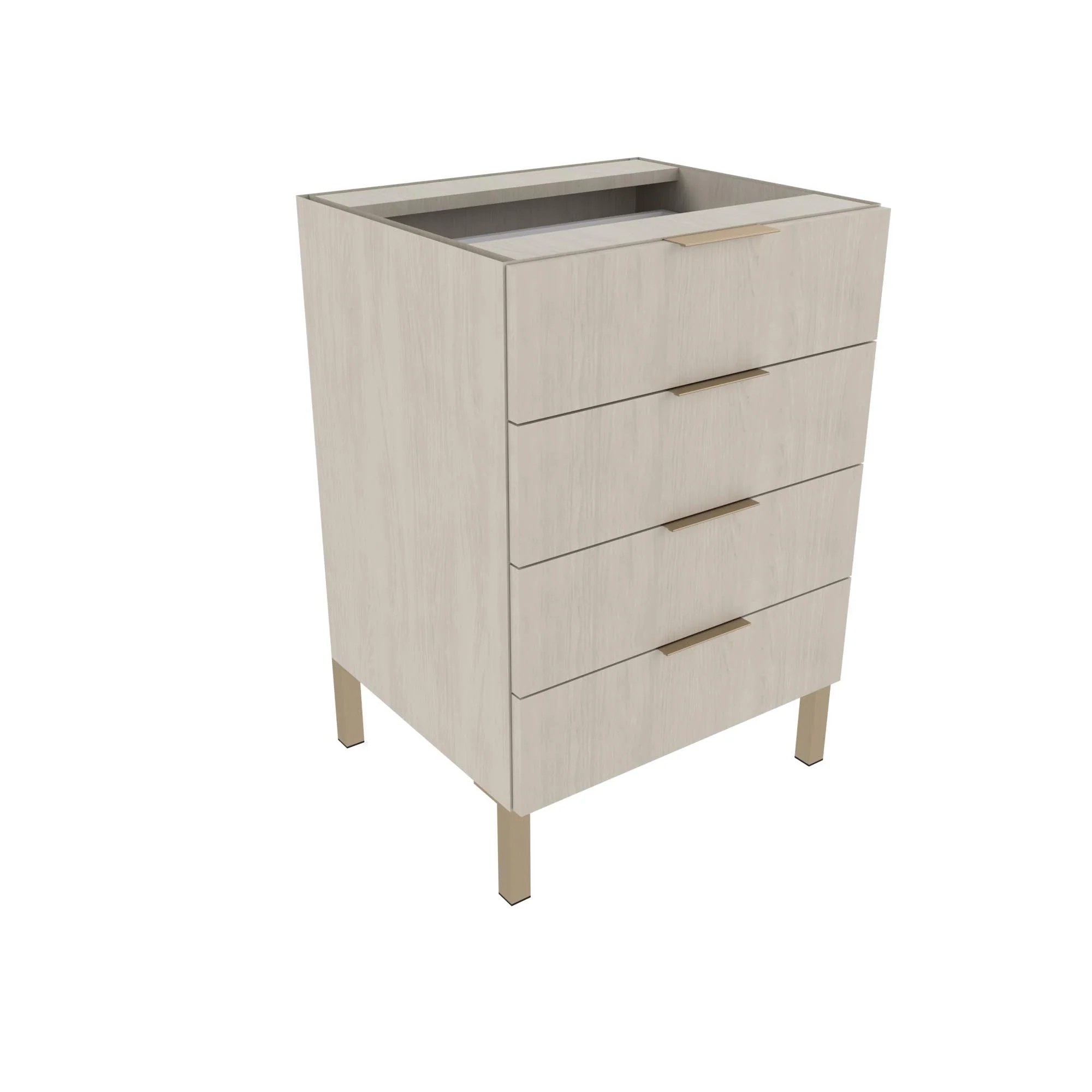25" 4 Drawer Base Cabinet - with legs