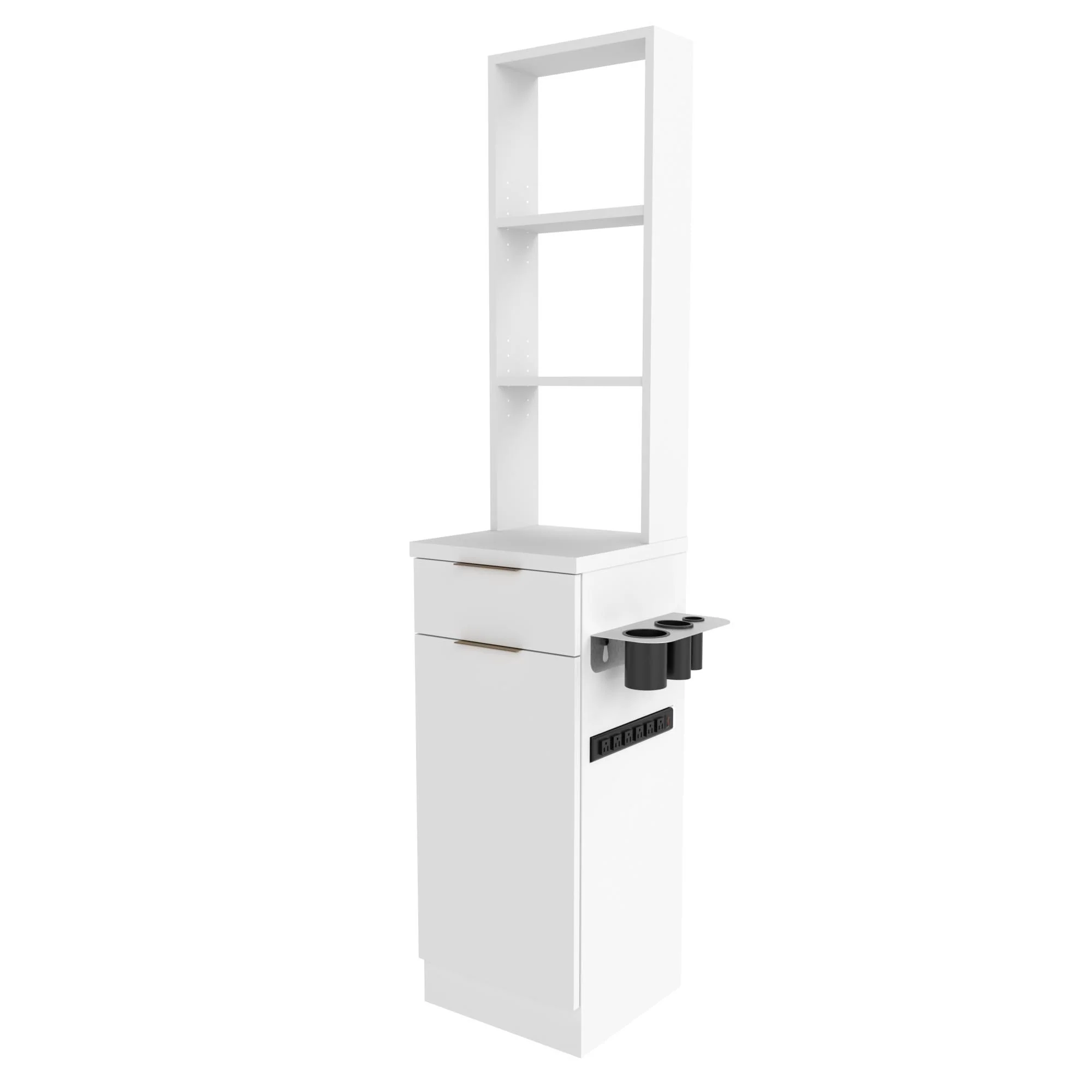 Finley Tower Styling Station w/ Power Strip and Framed Retail
